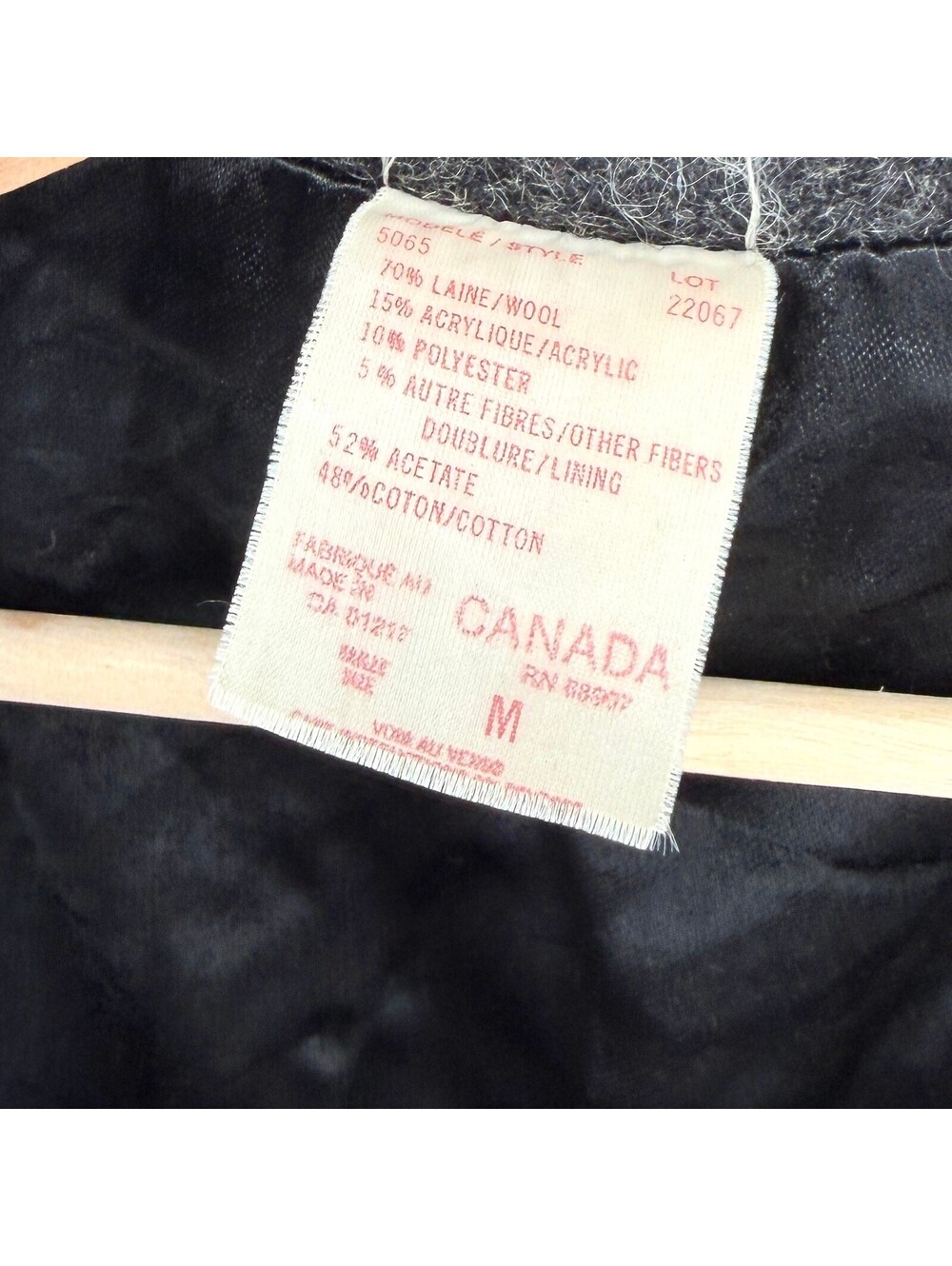 Vintage 80s Le Chateau Charcoal Double Breasted Overcoat - Picture 5 of 6